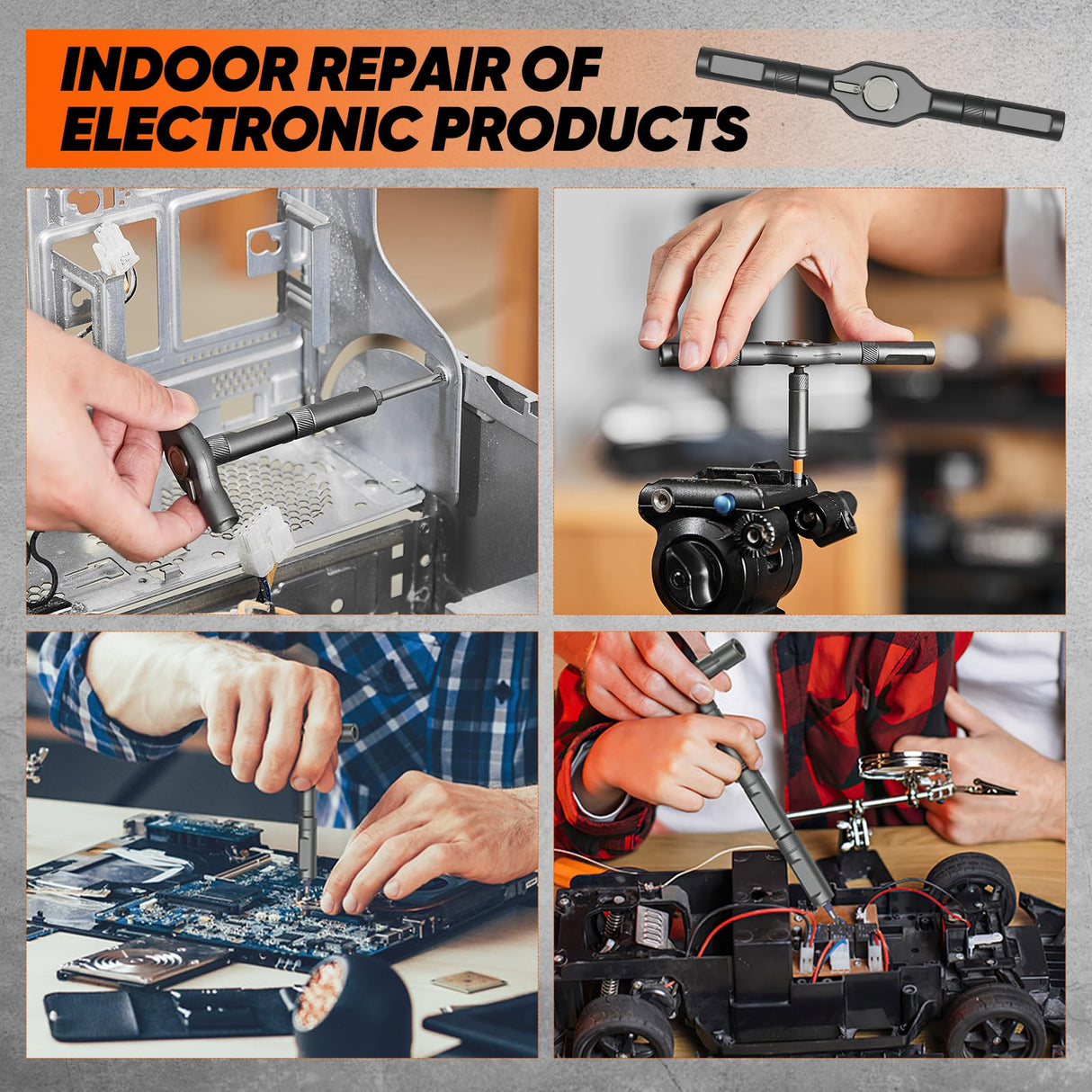 Saker 42 in 1 Magnetic Screwdriver Set, Multi Bit Free Combination Ratchet Screwdriver Set Portable Repair Tool Kit for Christmas Gifts Furniture, Computer, Bicycle and DIY Grey