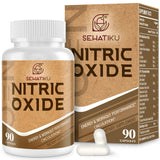SehatiKu Nitric Oxide Supplement, Nitric Oxide Booster & 6-in-1 Phytonutrient Blend for Heart, Circulation, Immune - 90 Capsules (1 Bottle)