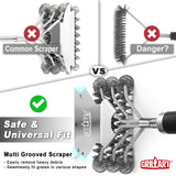 Grill Brush & Bristle Free Outdoor BBQ Scraper, Safe 18'' Stainless Cleaner