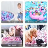 STARBOLO Ball Pit Balls - Pack of 150pcs Crush Proof Plastic Children's Toy Balls Mermaid Ocean Balls for Birthday Party Christmas Water Toy Indoor Outdoor(4 Shapes)