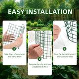 6 Sets of DIY Metal Plant Protectors from Deer, Garden Fencing Animal Barrier Size 11.8 * 12.9 inches, Mesh Plant Cage Chicken Wire Cloche for Plants with Stakes and Nylon Cables
