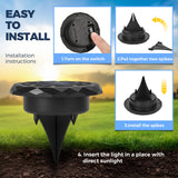SOLPEX Mini Solar Ground Lights, 12 Pack Pathway Solar Lights Outdoor Waterproof, Garden Lights for Driveway Walkway Yard Landscape (Warm White)