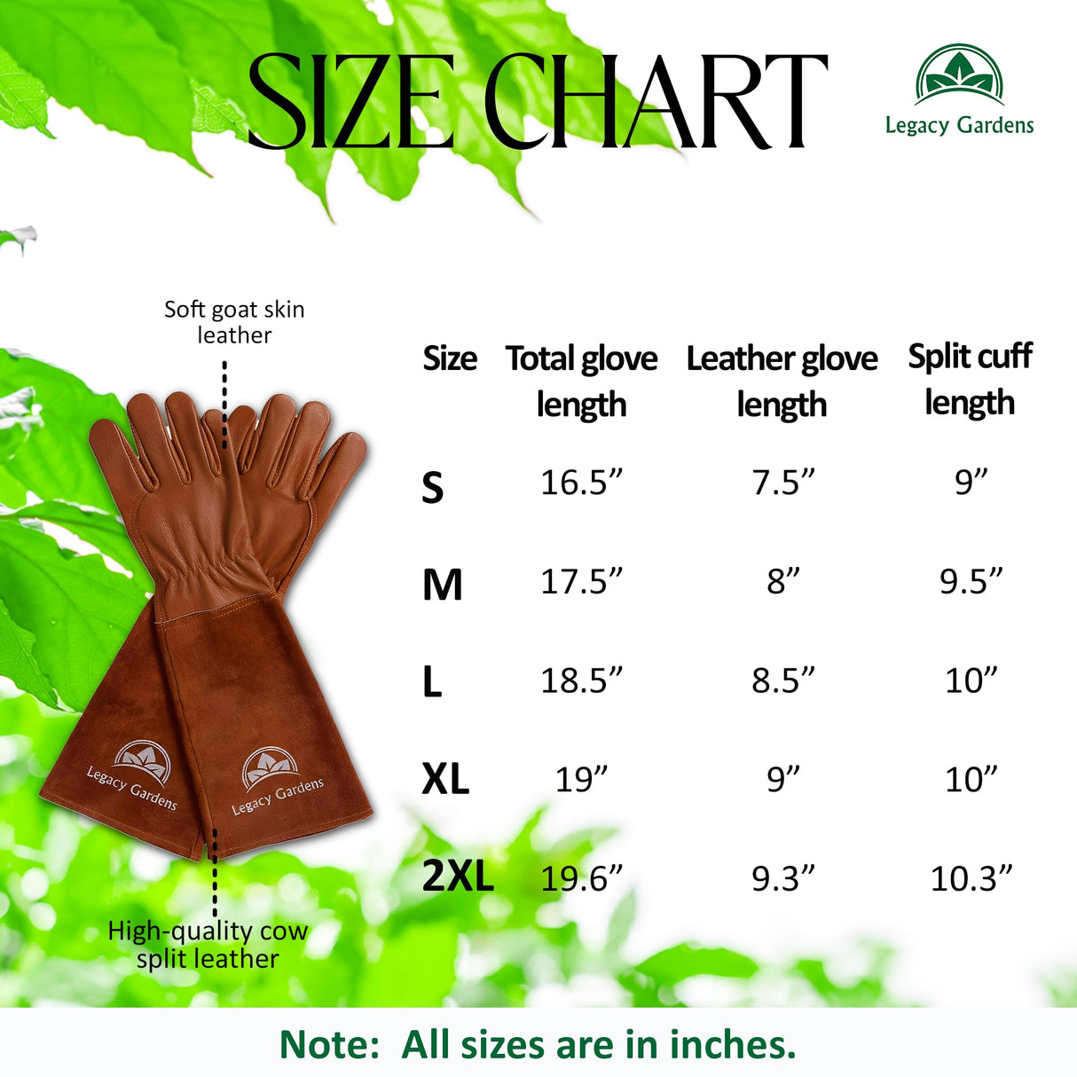 Leather Gardening Gloves for Women & Men, Long Garden Gloves, Cowhide Gauntlet Rose Pruning Thorn Resistant, Forearm Protection, Medium, Brown