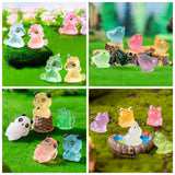 ElpizoFos 130pcs Various Luminous Mini Resin Animal Figurines Glow in The Dark Miniature Figures Ornament Fairy Garden Accessories Aquarium Landscape Bonsai Dollhouse Decor