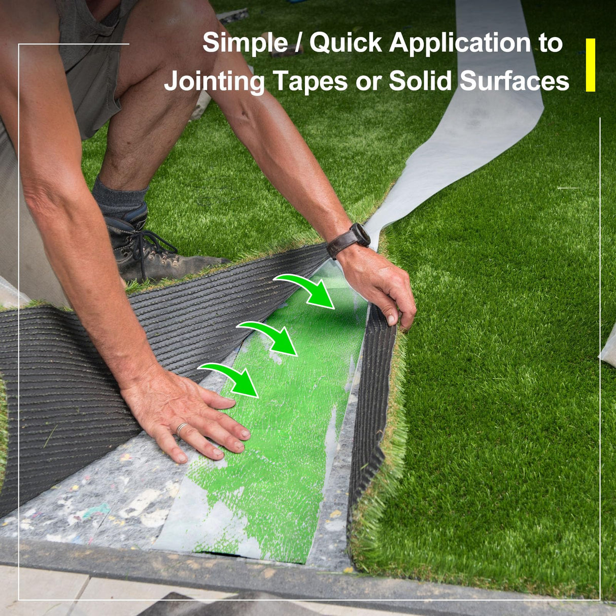 Threlaco 4 Tubes Turf Glue for Artificial Grass 10 oz Artificial Turf Tape Grass Paint Concentrate Glue Carpet Adhesive for Synthetic Surfaces(No Caulk Gun)