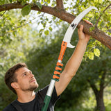 HUNKENR Tree Pruner Pole Saw Manual Extendable Long Tree Pruner Extendable，Pole Pruning Saw 18ft