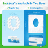 Toilet Seat Covers Disposable Flushable - Regular Size (16x19”) - Travel Size Individually Wrapped, Soft & Strong, Pocket Size for Public Restrooms at the Office, for Commuters or Holiday (30 Pack)