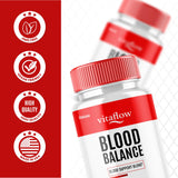 Vitaflow Blood Balance Support Supplement, Vita Flow Capsules Premium Glycogen Blend for Joints, Vital Flow Glyco Pills Maximum Strength Pressure Breathing, Vitalflow Natural Advanced Formula (60 Ct)