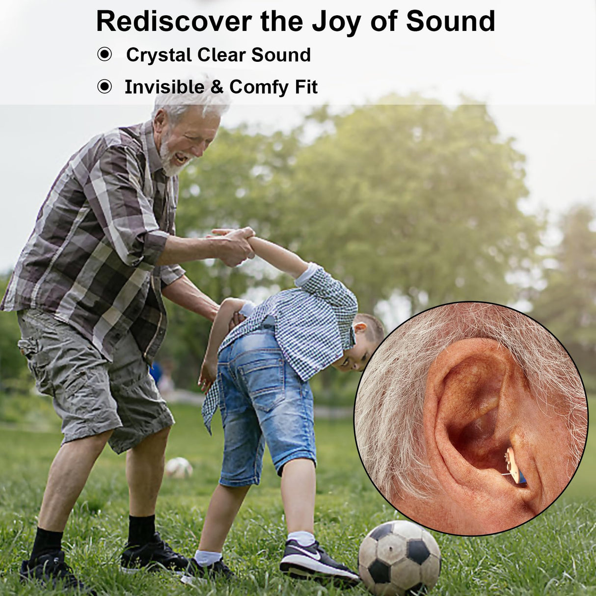 True Hearing Aids for Seniors Not Amplifier- Noise Cancelling, Rechargeable & Invisible with Magnetic Charging Box