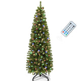 YITAHOME 6FT Prelit Green Fraser Fir Pencil Christmas Tree with Remote