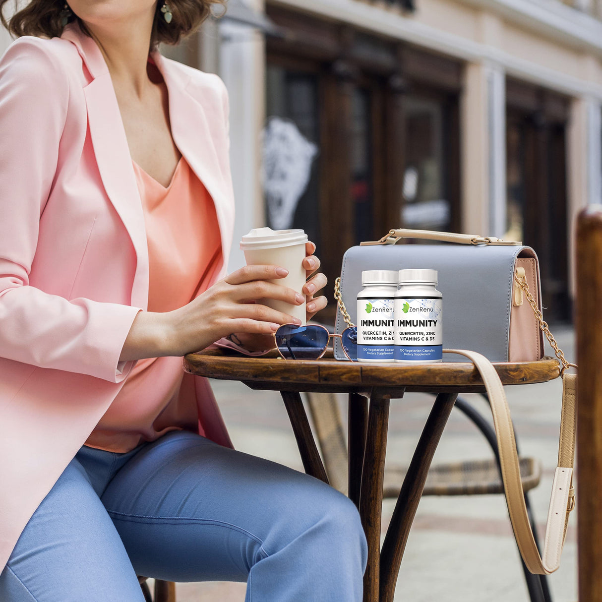 Zenrenu Immunity Quercetin 700 mg Zinc Vitamin C Vitamin D Immune Support Supplement with Curcumin - Easy to Absorb Immunity Supplement, 100 Vegetarian Capsules 50 Day Supply