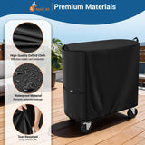 Andacar Cooler Cart Cover for Permasteel 120-Qt Rolling Ice Chest, Waterproof Ice Chest Cart Cover Patio Cooler Covers Outdoor - 37.4"L×21.7"W×35"H, Black