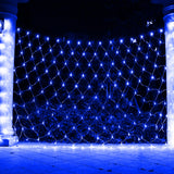 FUNPENY Christmas Net Lights, 9.8ft x 6.6ft 200 LED Mesh Decor Clear Wire with 8 Modes Waterproof Connectable Xmas Decorations for Outdoor Outside Bushes Yard Lawn Patio Tree Garden Party (Blue)