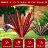 HYDMLSL Large Tequila Rustic Sculpture, Rustic Metal Agave Plants for Outdoor Patio Yard Mexican Plant Garden， Agave Outdoor Lawn Ornaments Yard Stakes (Red 1pc)