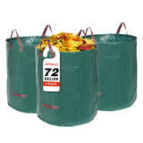 72 Gallon 3 Pack Reusable Yard Waste Bags for Lawn & Garden