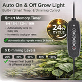 LBW Grow Light with Stand for Indoor Plants, Adjustable Height up to 68", Full Spectrum Grow Light for Large & Tall Plants, Auto Timer 6/8/12/16H, 5-Level Dimmable, 3 Lighting Modes