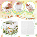 Fourluoo 12 Pack Fall Flower Floral Facial Tissues Cube Boxes 600 Sheets 3 Ply Small Wildflower Face Tissues Bulk for Autumn Christmas Car Bedroom Supplies
