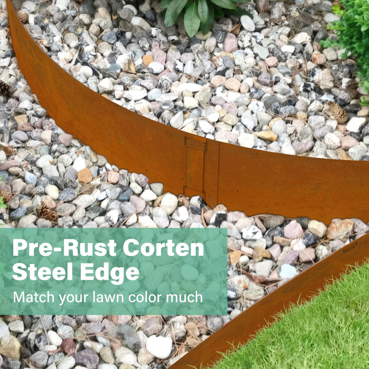 Ganeekiron Metal Landscaping Edging, 6Hx40L Inch 6-Pack Rustic