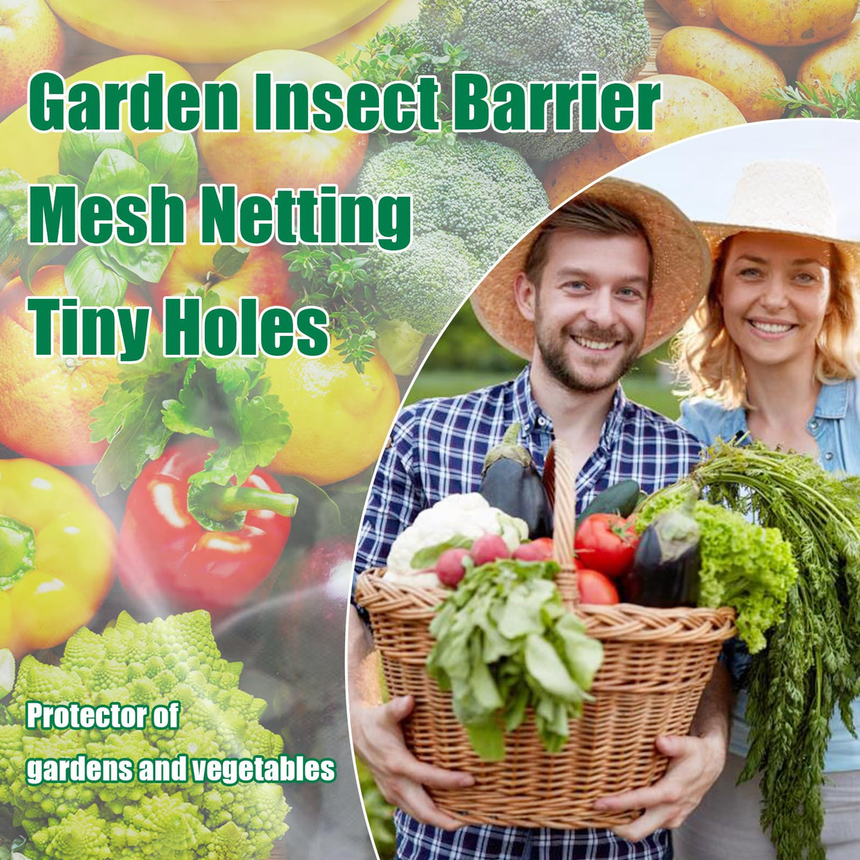 Garden Netting 10x50FT 2 Pack Ultra Fine Mesh, Insect Barrier Bird Netting for Garden Protection, Insect Bug Netting Garden Net for Protecting Plants Vegetables Flowers Fruits