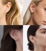 MJust G23 Titanium Earrings Set – Hypoallergenic Flat Back Studs & Hoops