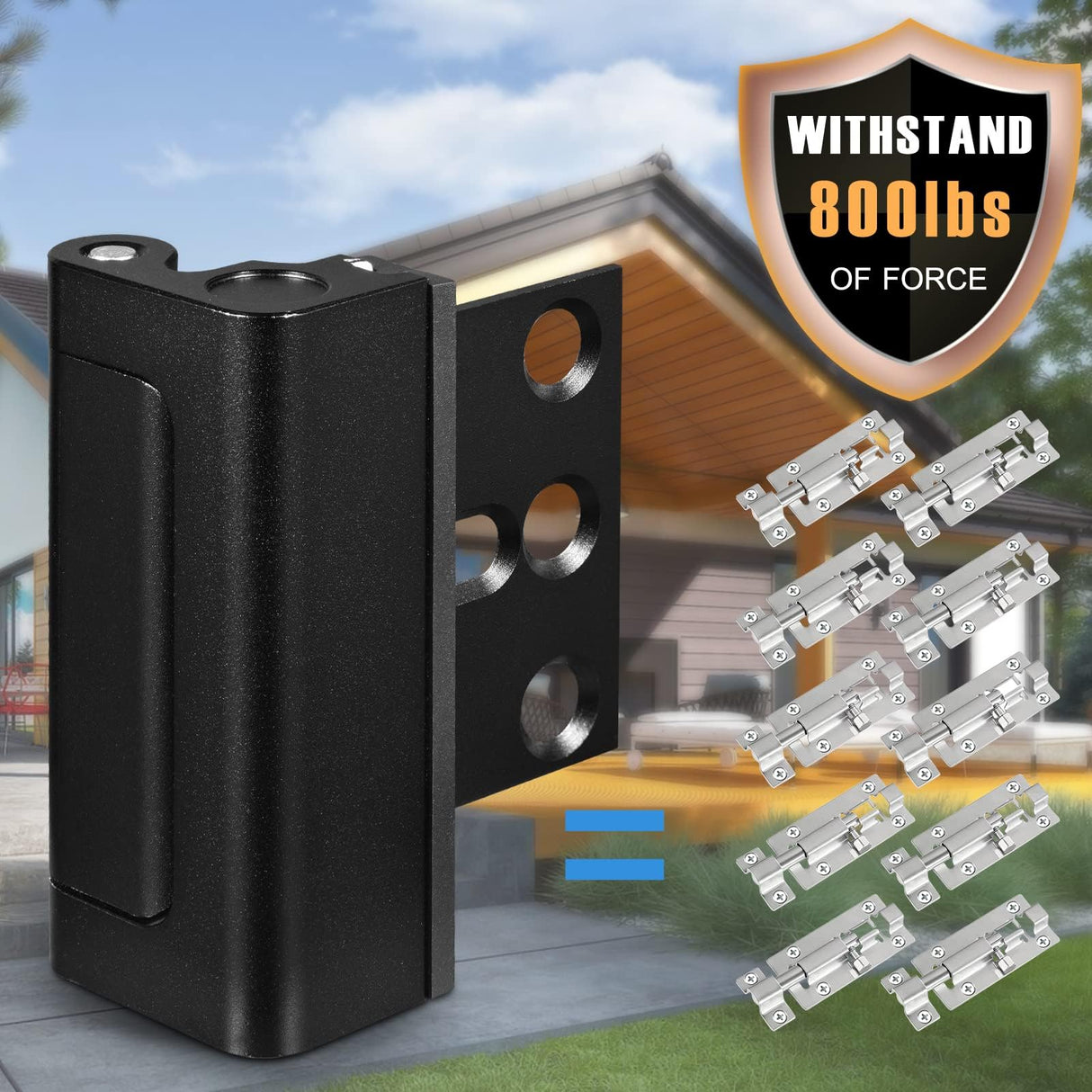 Steinwhale Door Reinforcement Lock, 4PACK Home Security Door Lock Withstands 800 lbs, Childproof Top Door Lock Latch for Toddlers Safety, Inside Night Defender for Inward Swinging Doors