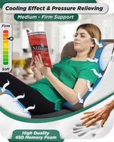 Lunix 4pcs Orthopedic Bed Wedge Pillow Set, Post Surgery Memory Foam for Back, Knee, Leg Pain Relief, Adjustable Sitting Pillow for Sleeping, Acid Reflux, GERD, with Hot Cold Pack, Brown/White