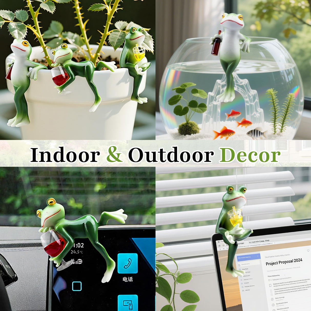 DearKeeps Garden Frog Statues – Funny Outdoor Figurines for Yard, Patio, Lawn, Indoor Decor – Cute Animal Ornaments & Plant Hangers – Birthday for Women (3 Pack)