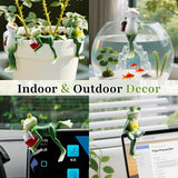 DearKeeps Garden Frog Statues – Funny Outdoor Figurines for Yard, Patio, Lawn, Indoor Decor – Cute Animal Ornaments & Plant Hangers – Birthday for Women (3 Pack)