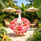 Lixintray Hawaiian Porch Goose Outfits Summer Bikini Goose Outfit with Sunglasses & Swim Ring, Strawberry Goose Costume Fits 23 Inch Cement Yard Plastic Statues, Outdoor Garden Patio Decor