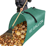 60 Gallon Large Leaf Collector, Dustpan-Style Lawn and Leaf Bags, Collapsible Yard Waste Bags Easy Storage & Transport, Reusable Leaf Pick Up Garden Bag for Leaves Grass Debris Lawn Trash