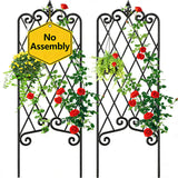 Amagabeli Garden Trellis for Climbing Plants 47” x 16” Rustproof Black Iron Plant Trellis Potted Vines Vegetables Flowers Patio Metal Wire Lattices Grid Panels for Ivy Cucumbers Clematis 2 Pack GT03