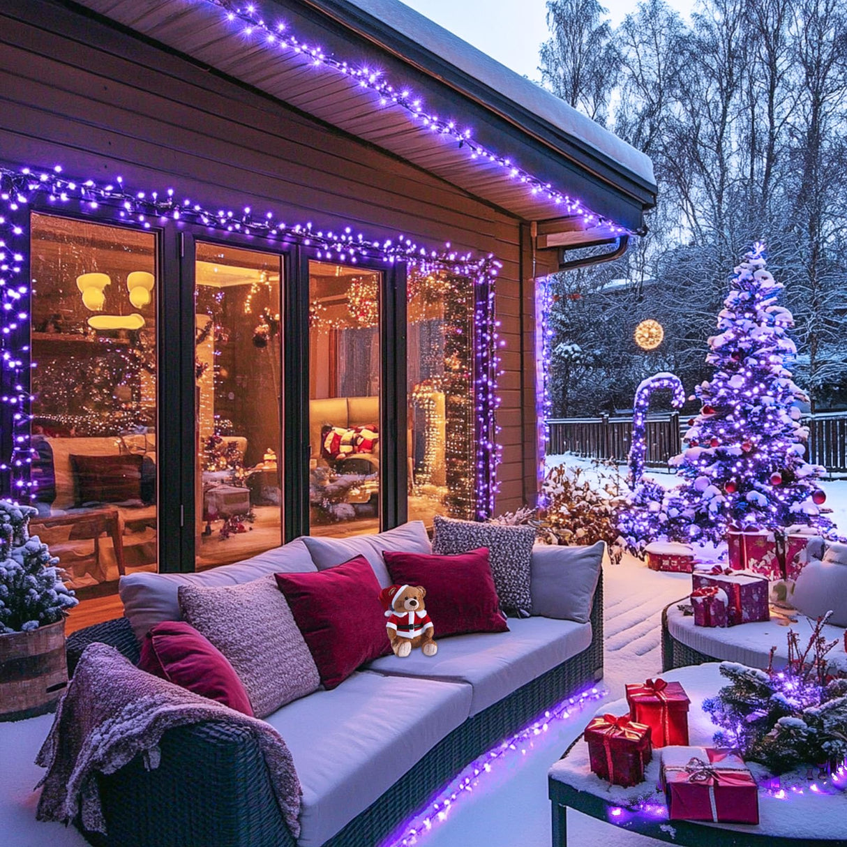 JMEXSUSS 500 LED Purple Halloween Lights, 173ft 8 Modes Halloween String Lights Outdoor Waterproof, Green Wire Purple LED Christmas Tree Light for Indoor Party House Christmas Decorations