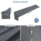 Vekkia Queen Bed Wedge Pillow for Headboard Gap Filler(0-7"),High-Density Foam,Prevents Pillows & Items from Falling,Ergonomic Design,Large Storage Pockets, Removable&Washable Cover,Gray,60''x7''x11''