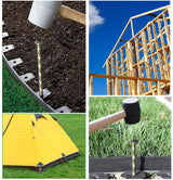 50 Pack 8" Spiral Galvanized Garden Stakes,Landscape Anchoring Spikes