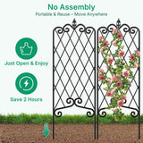 Amagabeli 2 Pack Garden Trellis for Climbing Plants 60" x 18" Rustproof Black Iron Potted Vines Vegetables Vining Flowers Patio Metal Wire