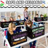 Honoson 24 Pcs Bulk Inspirational Privacy Folders for Students Cardboard Test Privacy Boards Motivational Words Desk Dividers Shield for Classroom School Study Supplies, 6 Styles(Blackboard)