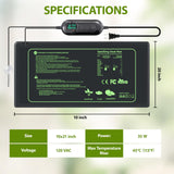 Toaspa Seedling Heat Mat with Thermostat Controller, Plant Warming Mat for Indoor Growing, Seed Starting Heater Mat Temperature & Timer Set, Waterproof Heat Mat for Germination Fermentation Greenhouse