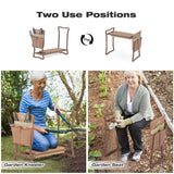 Clarfey Garden Kneeler and Seat, Garden Folding Bench with Tool Pocket, Garden Gloves and Soft EVA Kneeling Pad