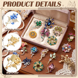 Sasylvia 16 Pcs Women Brooches Bulk Rhinestone Pins Set