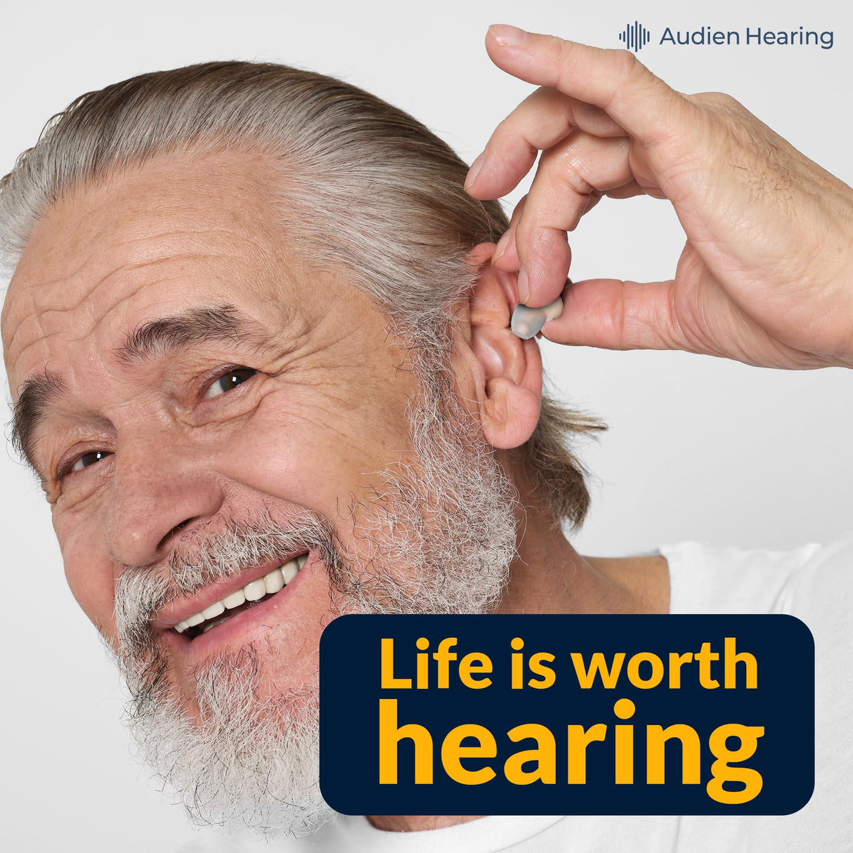 Audien ATOM PRO 2 Wireless Rechargeable OTC Hearing Aid, Premium Comfort Design and Nearly Invisible