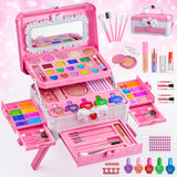 Kids Makeup Sets for Girls Toys - Washable Makeup for Kids with Mirror, Real Dressing Table with Stand, Princess Play Makeup Kit Perfect for 3 4 5 6 7 8-12 Year Old Girls Birthday & Christmas