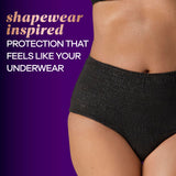 Always Discreet Boutique Incontinence and Postpartum Underwear for Women, Maximum Protection, Extra Large, Black, 16 Count
