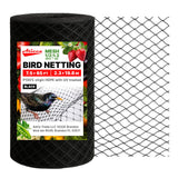 ATICCA Heavy Duty Bird Netting for Garden Protection & Fruit Trees, 7.5x65 Ft with 10 Stakes – Black Anti-Bird Net for Poultry, Deer, & Squirrel Protection, Durable Mesh for Garden and Yard Use