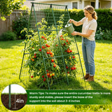 2 Pack Cucumber Trellis 48" L x 48" H, A-Frame Garden Trellis for Climbing Plants Outdoor, Vegetable Trellis for Raised Bed, Support for Squash Pea Zucchini Grape Flowers Tomato