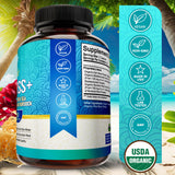 NutriFlair Organic Irish Sea Moss 1600mg, 120 Capsules Plus Bladderwrack & Burdock - Prebiotic Super Food - Immune System & Digestive Health - Thyroid, Healthy Skin, Keto Detox, Gut