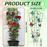LEIFIDE 2 Pcs Butterfly Trellis for Climbing Plants Indoor 33in Small Climbing Outdoor Plant Potted Supports Expandable Metal Heavy-duty Rustproof Trellis for Monstera Bamboo Pothos Pot Vegetable Rose