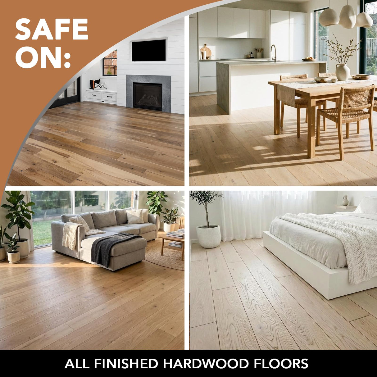 Weiman Wood Floor Polish and Restorer 32 Oz 3PC Bundle - High-Traffic Hardwood Floor, Natural Shine, Removes Scratches, Leaves Protective Layer