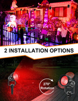 CREPOW Halloween Red Landscape Lights Outdoor, 14 LED Landscape Lighting with US Plug, IP65 Waterproof Spotlights for Tree Yard Garden Pathway Christmas Decor 2 Pack