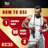 Beet Root Capsules - Green Tea, Red Spinach, Ginseng, Black Pepper - 90 Count - Supports Digestive, Immune System, Energy Levels - 3 Month Supply