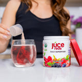 JUCE Reds Organic Superfood Powder - Garden Berry Flavor | Fruit & Veggie Powder for Everyone w/64 Immune Boosting Superfood Plus Probiotics for Gut Health | 20 Servings (230g) | By Terra Kai Organics